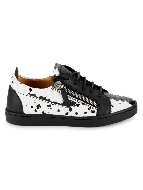 Two Tone Leather Low Top Sneakers Giuseppe Zanotti