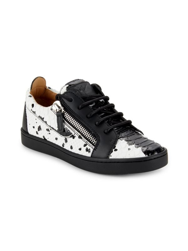 Two Tone Leather Low Top Sneakers Giuseppe Zanotti