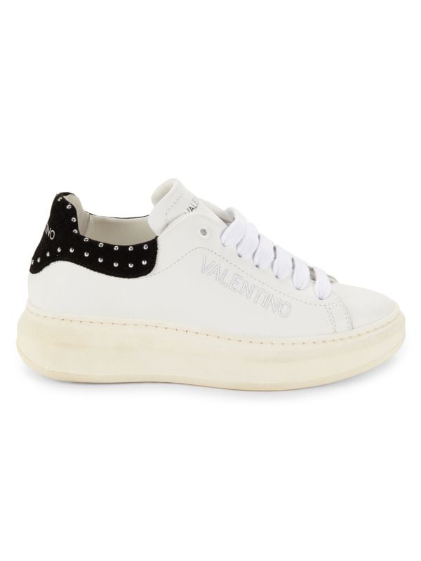 Fresia Logo Leather Sneakers Valentino By Mario Valentino