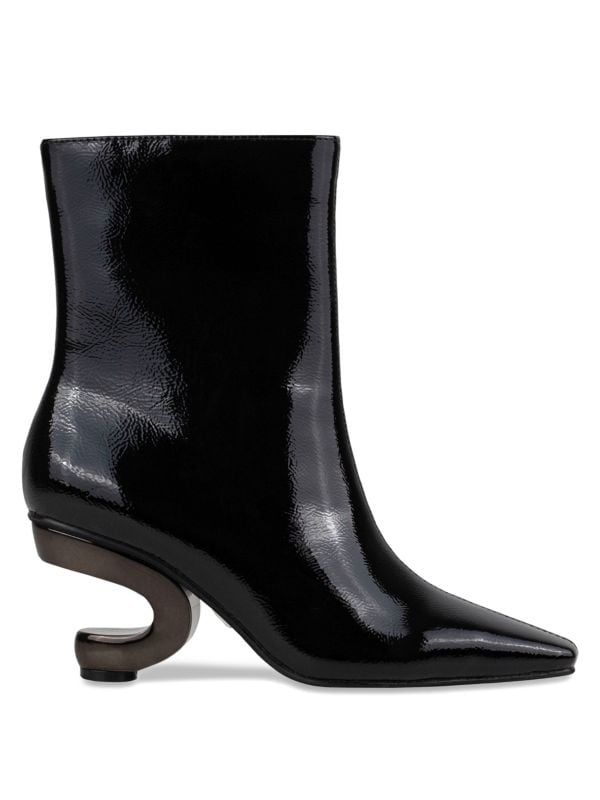 Getaway 64MM Faux Leather Metallic Heel Ankle Booties Ninety Union