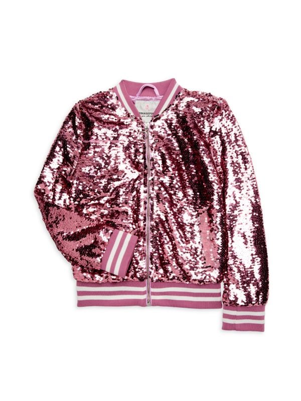 Little Girl's Reversible Sequin Bomber Jacket Urban Republic