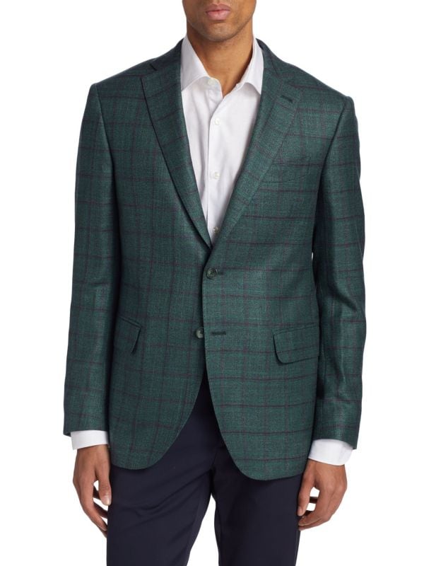 Plaid Wool Blend Sportcoat Saks Fifth Avenue