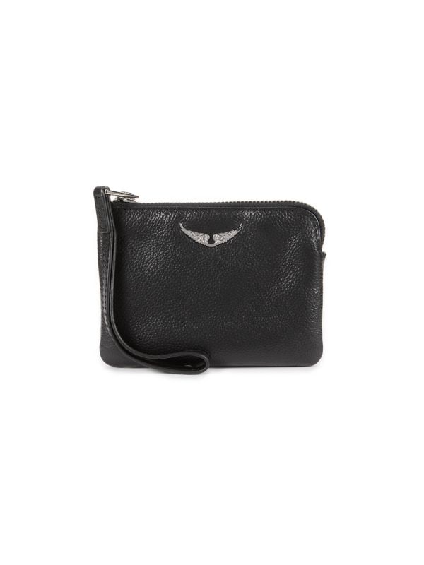 Mini Uma Logo Leather Zip Pouch Zadig & Voltaire