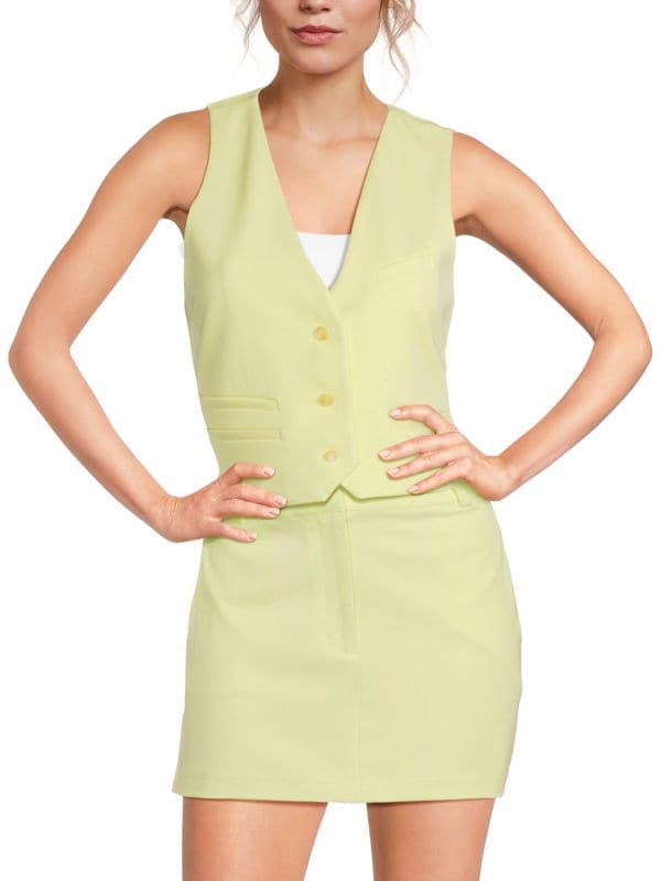 Ellie V-Neck Cropped Vest Favorite Daughter