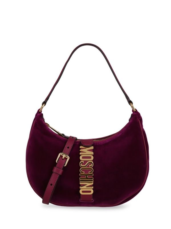 Logo Velvet Crossbody Bag Moschino