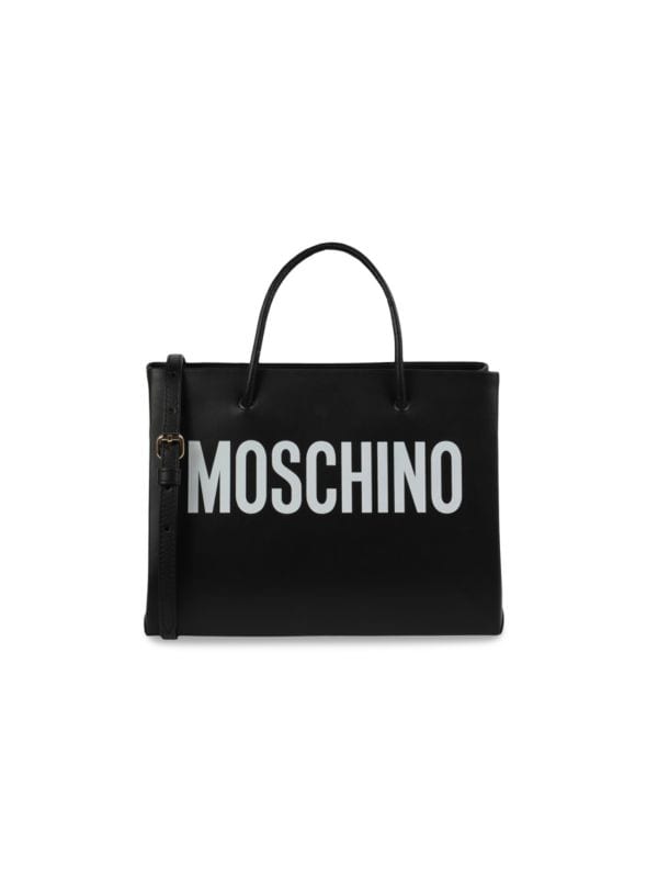 Logo Leather Top Handle Bag Moschino