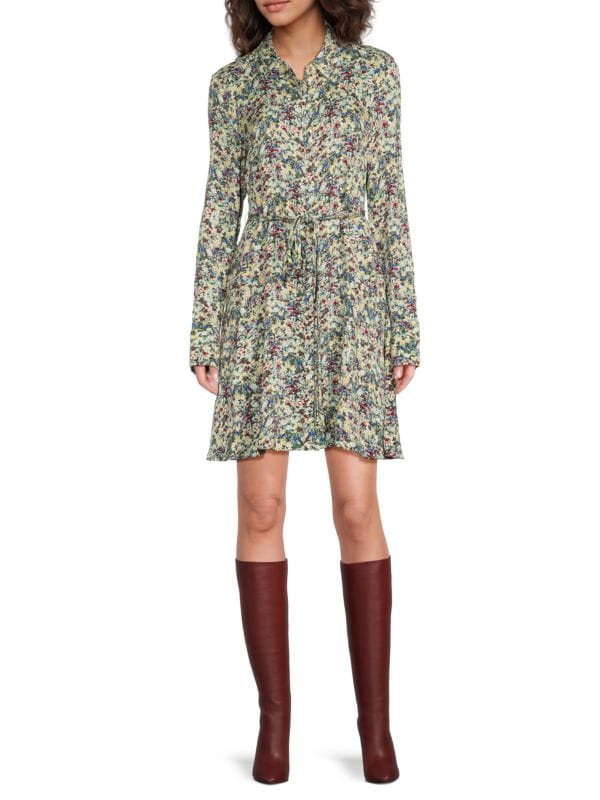 Angie Floral Tie-Waist Minidress Derek Lam