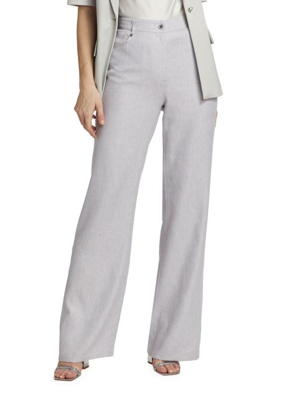 Larissa Linen-Blend Flare Pants Derek Lam