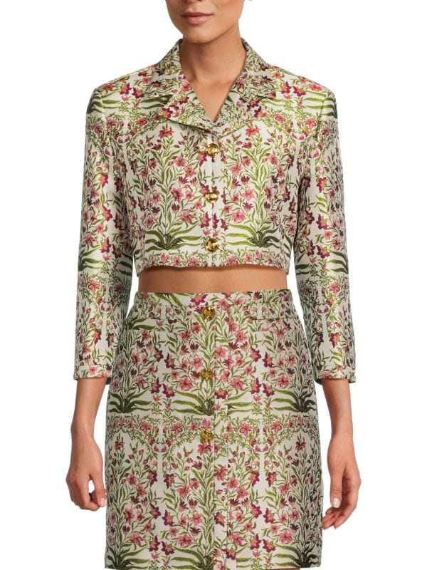 Floral Cropped Blazer Giambattista Valli