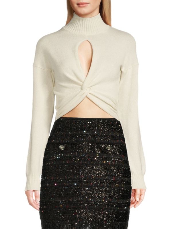 Twist Virgin Wool & Angora Cropped Sweater Giambattista Valli