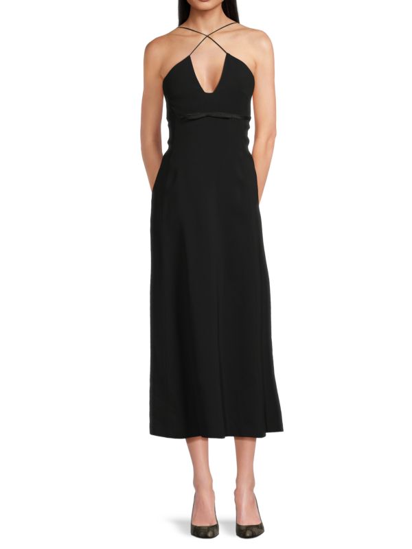 Crossover V-Neck Fit & Flare Maxi Dress Giambattista Valli