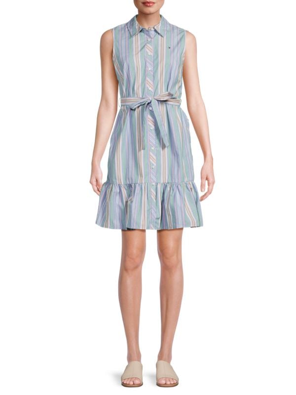 Striped Belted Minidress Tommy Hilfiger