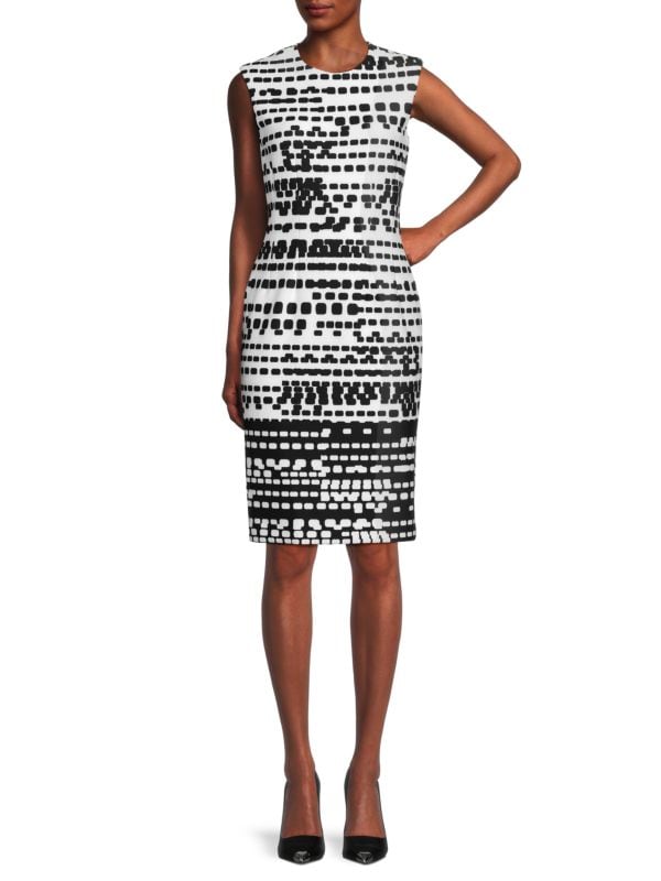 Print Sleeveless Sheath Dress Calvin Klein