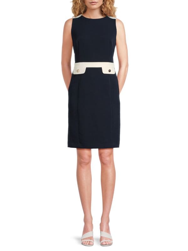 Contrast Trim Sleeveless Dress Tommy Hilfiger