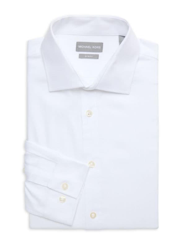 Slim Fit Solid Dress Shirt Michael Kors