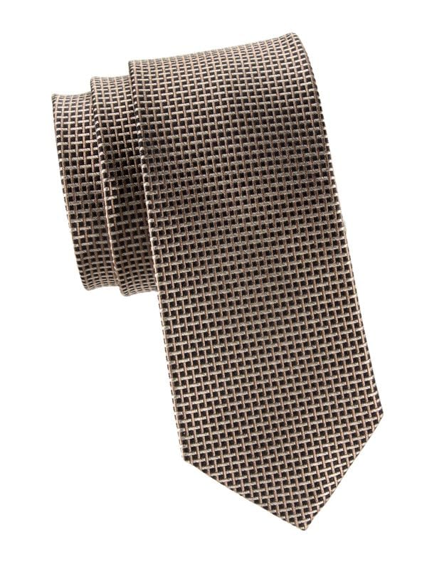 Graph Check Silk Jacquard Tie Saks Fifth Avenue