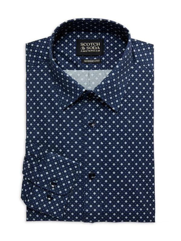 Modern Fit Medallion Print Dress Shirt Scotch & Soda