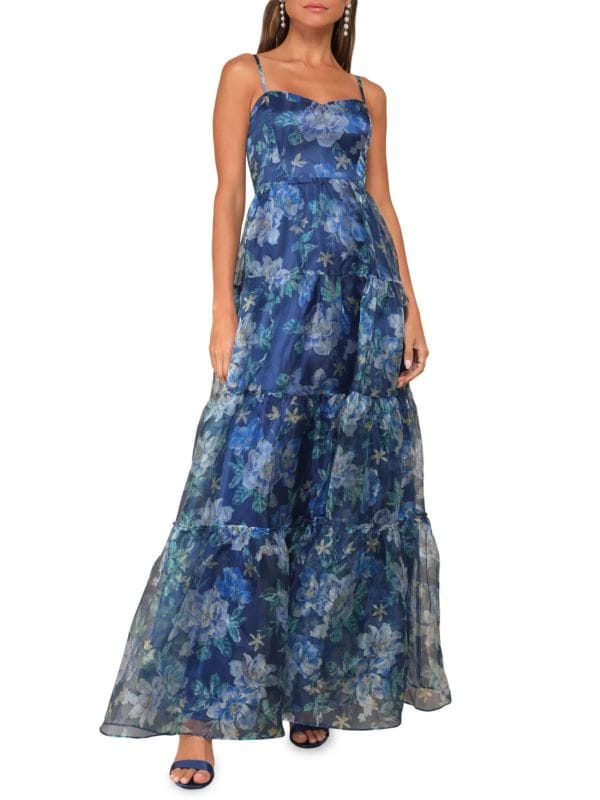 Floral Organza Tiered Gown Lulus