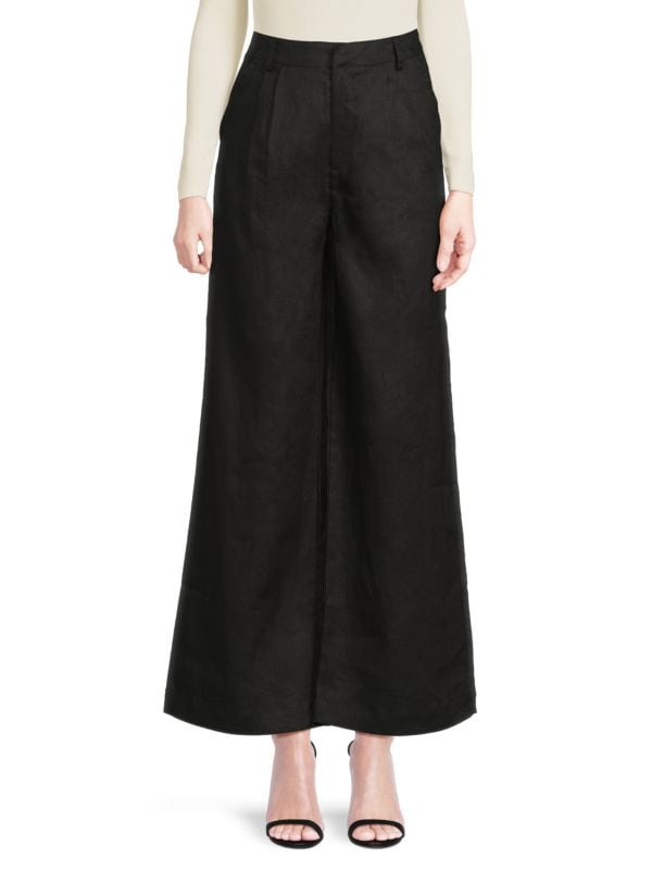 100% Linen Wide-Leg Trousers Saks Fifth Avenue