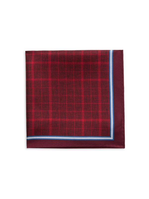 Plaid Silk Pocket Square Saks Fifth Avenue