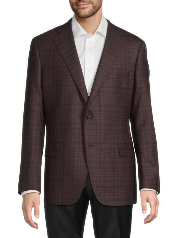 Plaid Wool Blazer Samuelsohn