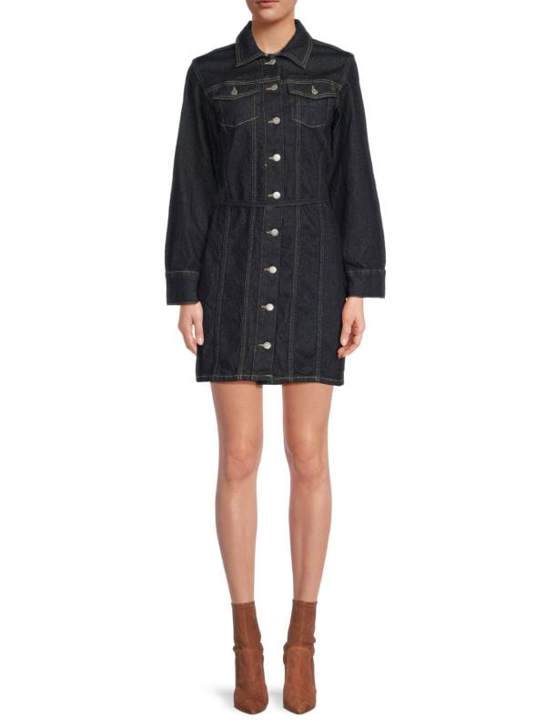 Belted Denim Mini Shirtdress Vero Moda