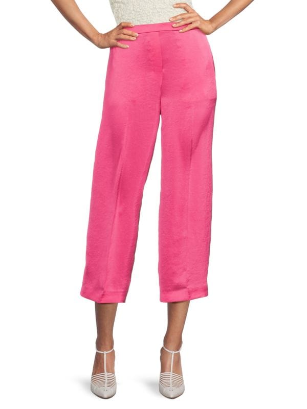 Crinkled Wide Leg Cropped Pants Theory