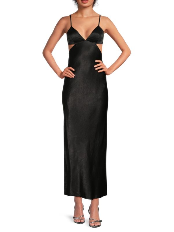 Crush Bias Cut-Out Satin Maxi Dress Third Form