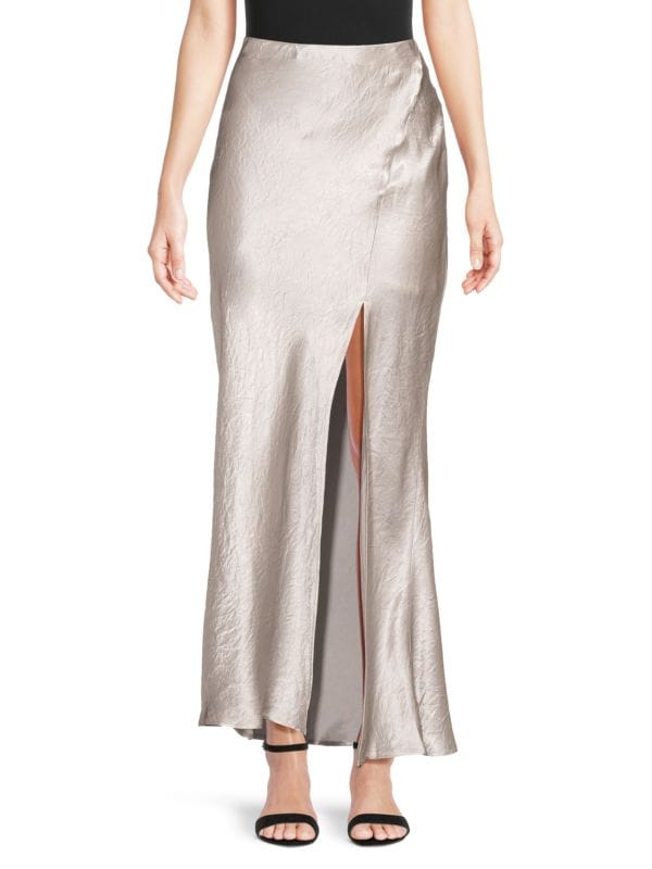 Crinkled Slit Maxi Skirt Third Form