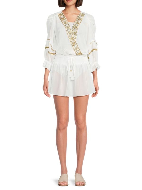 Tiffany Embroidered Minidress Ramy Brook