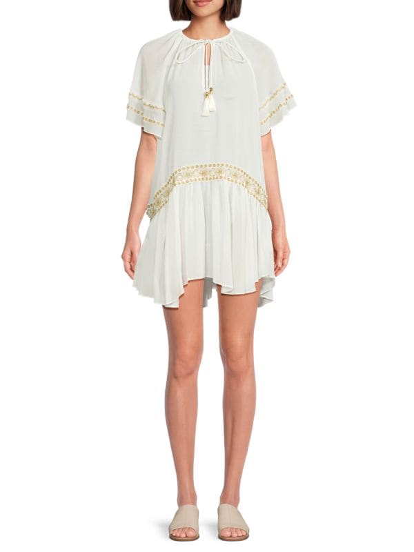 Whitley Floral-Embroidered Cover-Up Dress Ramy Brook