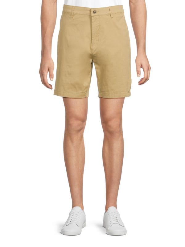 Flat Front Twill Shorts Slate & Stone