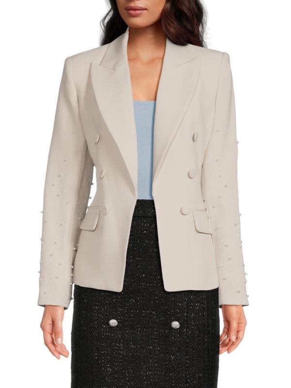 Embellished Open Front Blazer Karl Lagerfeld Paris