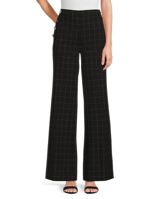 Check Wide Leg Pants Karl Lagerfeld Paris