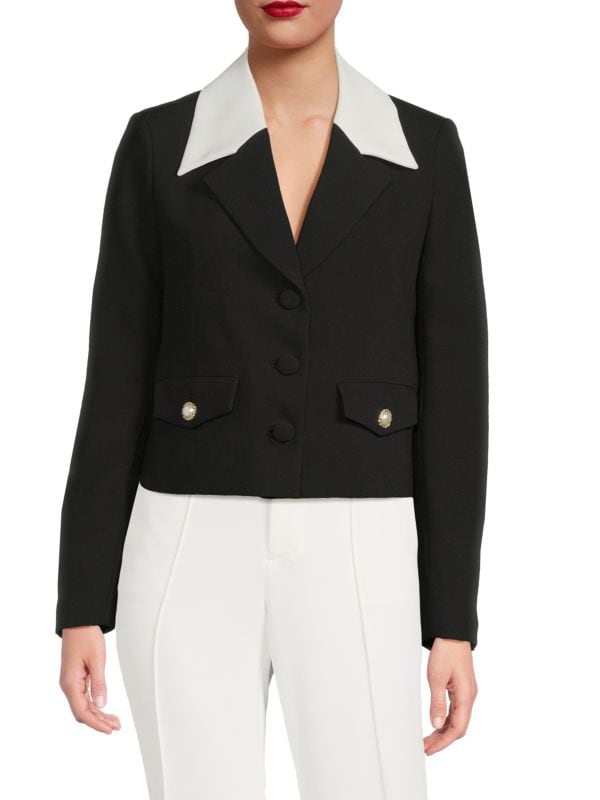 Contrast Trim Blazer Karl Lagerfeld Paris