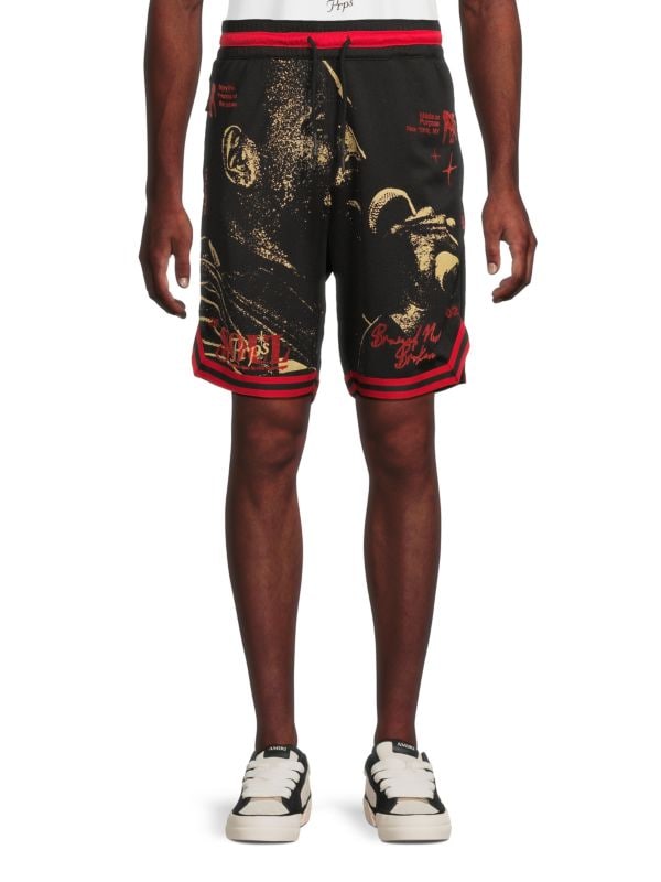 Riffs Print Drawstring Shorts Prps