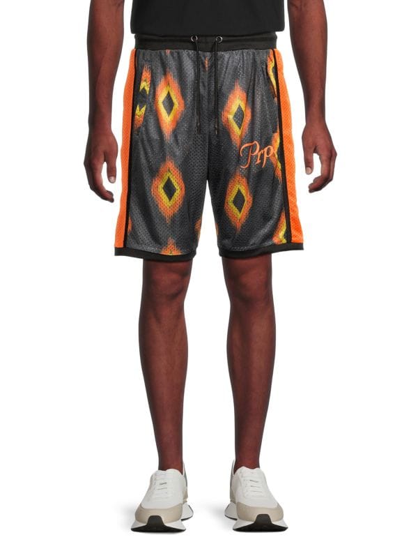 Fire Logo Graphic Mesh Shorts Prps