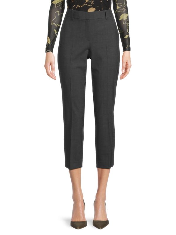 Treeca Virgin Wool Blend Cropped Dress Pants Theory