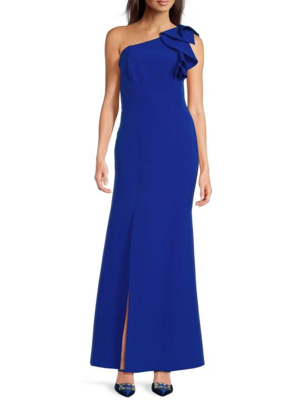 Ruffle One-Shoulder Gown Eliza J