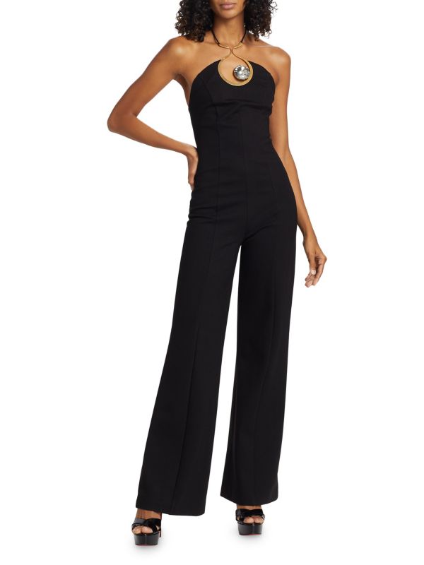 Crystal Cut-Out Halter Jumpsuit Area