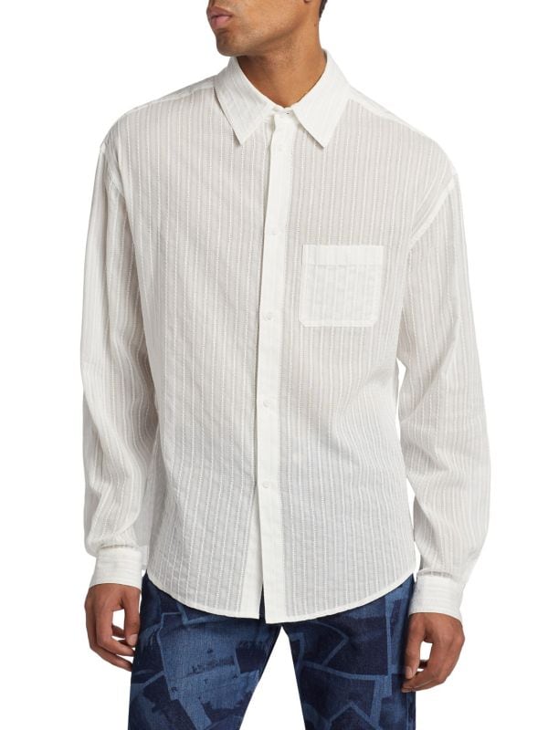 Striped Cotton Button-Front Shirt RtA