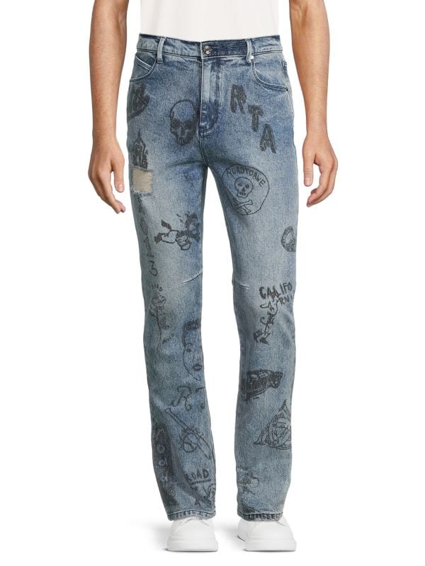 Scribble Mid-Rise Slim Jeans RtA