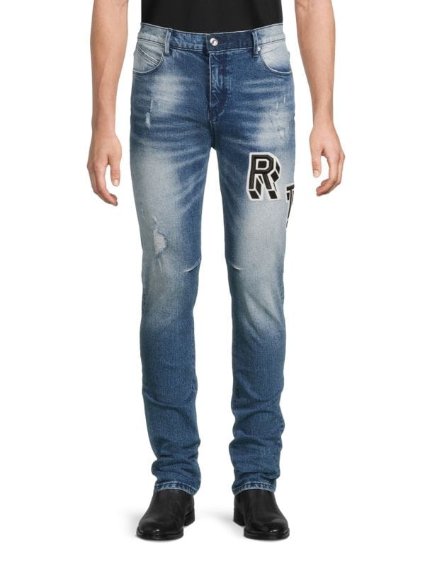 Appliqué Whiskered Distressed Jeans RtA