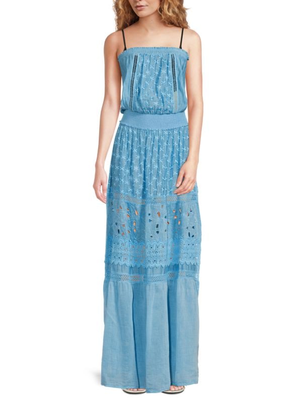 Lucia Embroidered Strapless Maxi Dress Ramy Brook