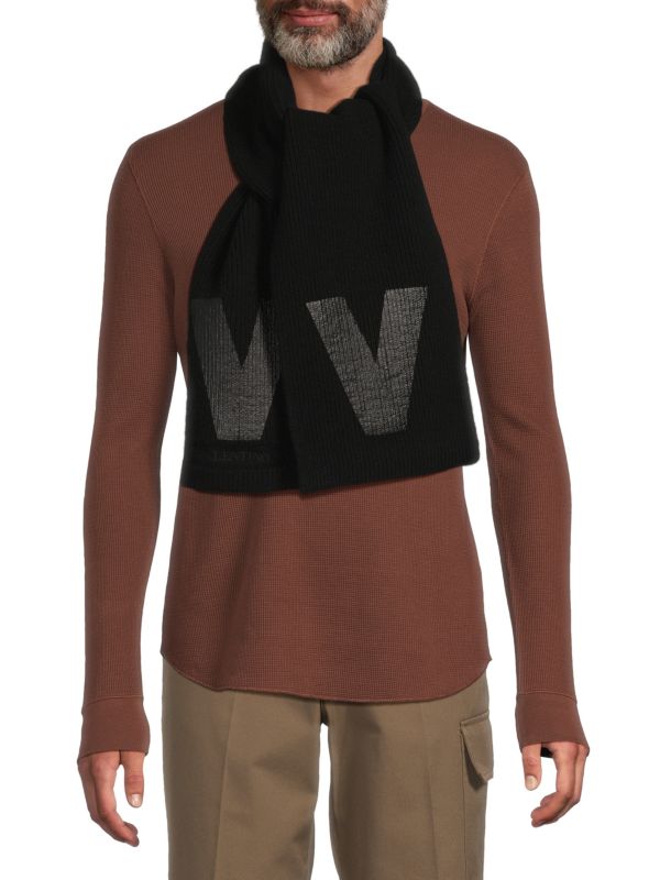 Logo Virgin Wool Scarf Valentino Garavani