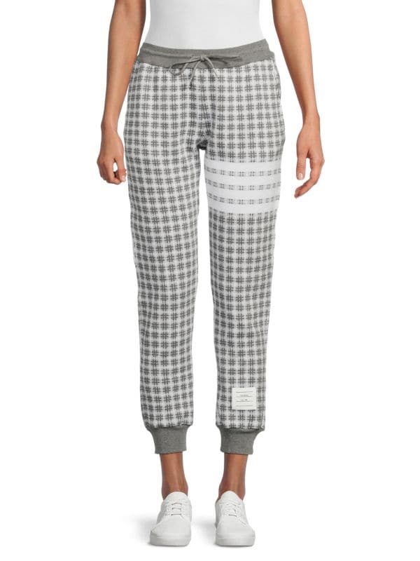 Checked Cropped Sweatpants Thom Browne