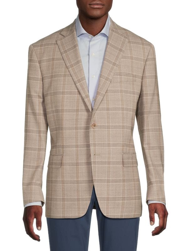 Plaid Wool Blazer Hart Schaffner Marx