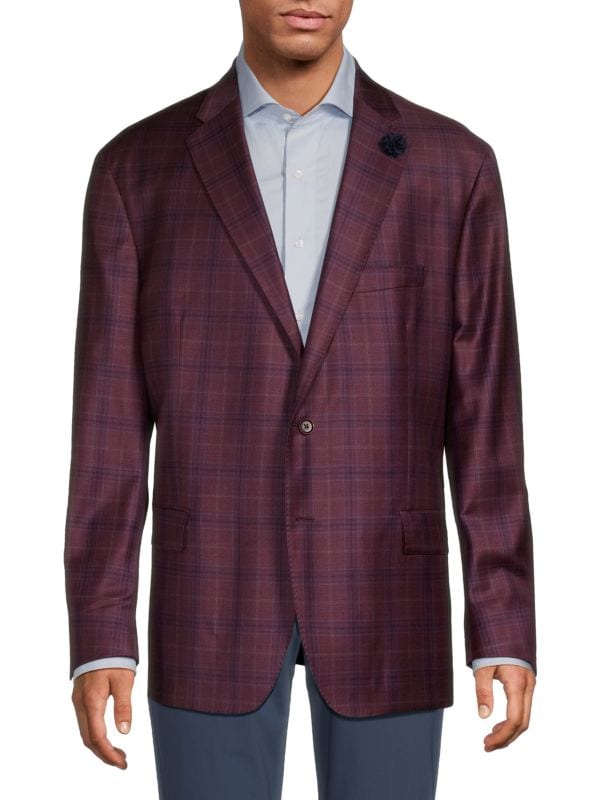 Plaid Wool Blazer Hart Schaffner Marx