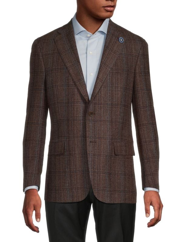 Plaid Wool Blend Blazer Hart Schaffner Marx