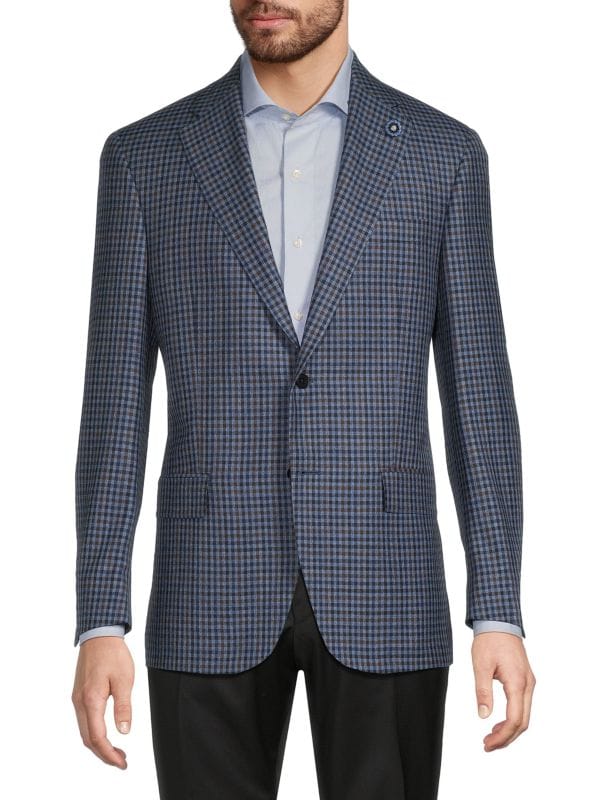 Plaid Wool Blazer Hart Schaffner Marx